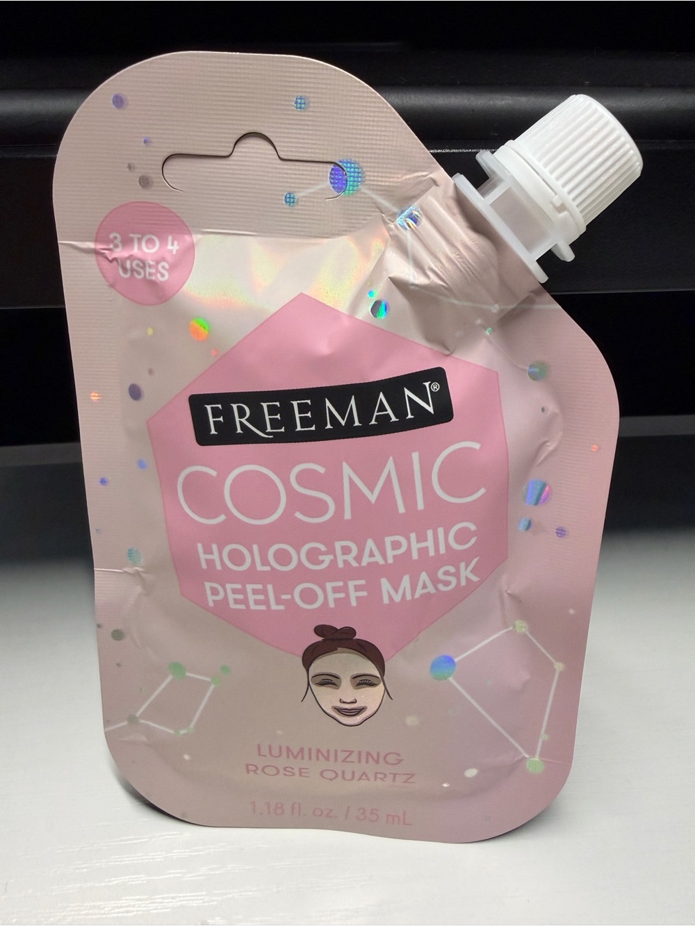 Freeman Cosmic Holographic Peel-Off Mask — Luminizing Rose Quartz (Pink)